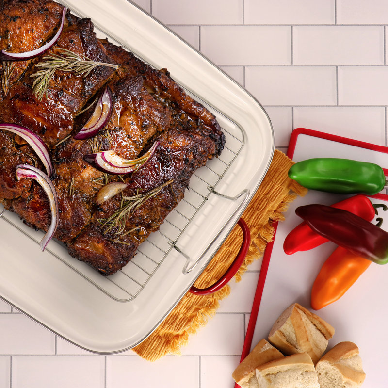 Martha Stewart 21.5'' Steel Roasting Pan Yes Wayfair